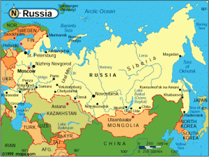 Russia map - itineraries