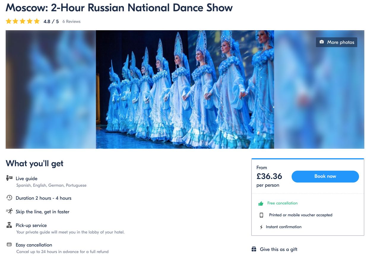 Moscow 2-Hour Russian National Dance Show Kostroma Pounds