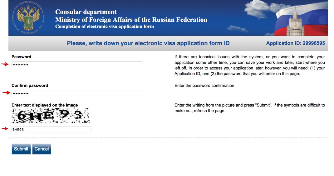Complete Russian visa electronic application form for citizens of India 2