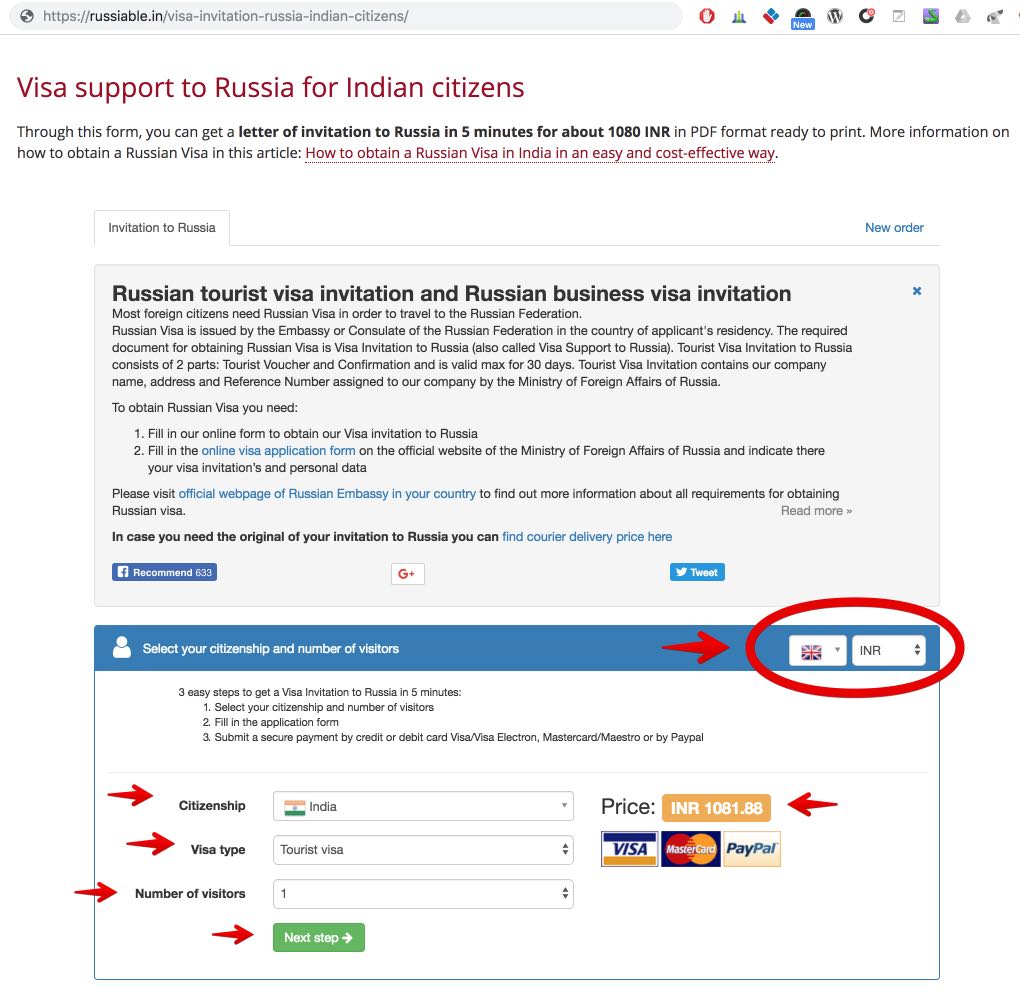 Invitation letter or visa support to Russia for Indian citizens 1