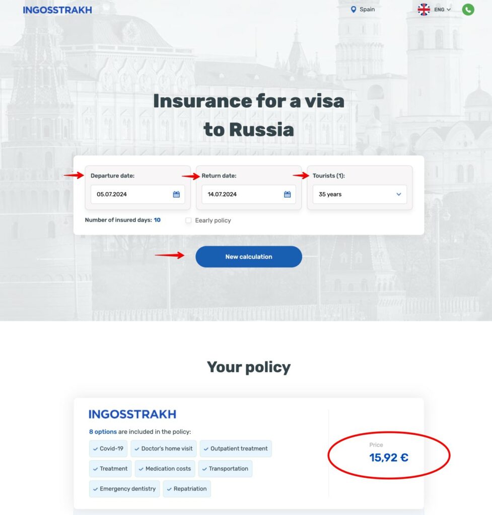 Insurance for a visa to Russia (evisa and paper visa) and paying with non Russian cards: MasterCard, Maestro, Visa, American Express, UnionPay, etc 1