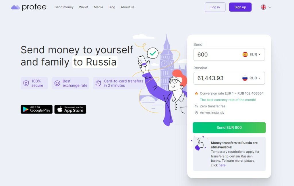 Send money to yourself or family to Russia from India